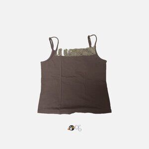 [USED!] Brown Lace detail tank top